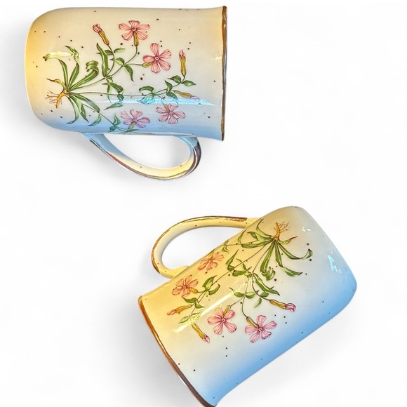 wild pink Other - Vintage Set of Wild Pink No. 101 Japan Floral Mugs